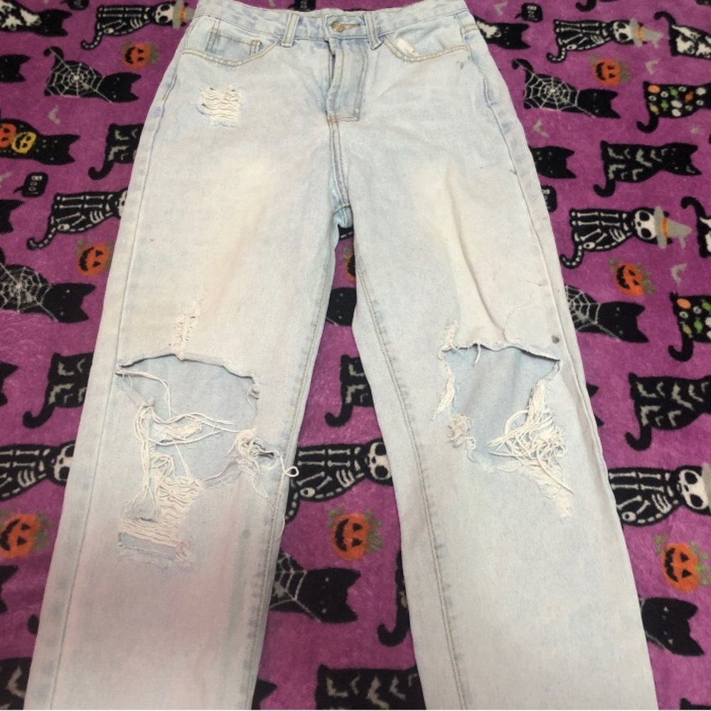 SHEIN blue ripped jeans